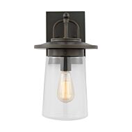 Tybee 1-Light Outdoor Wall Lantern in Antique Bronze