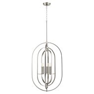 Quorum Contemporary 6 Light 16 Inch Pendant in Satin Nickel