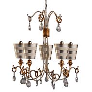 Tivoli 5-Light Chandelier in Cream Patina w with Silver and Gold