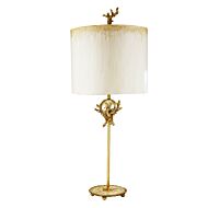 Trellis 1-Light Table Lamp in Putty and w with silver leaf orb