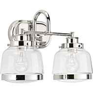 Judson 2-Light Bathroom Vanity Light in Polished Nickel