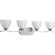 Laird 4-Light Bathroom Vanity Light Bracket in Brushed Nickel