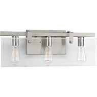 Glayse 3-Light Bathroom Vanity Light in Brushed Nickel