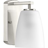 Leap 1-Light Bathroom Vanity Light in Brushed Nickel