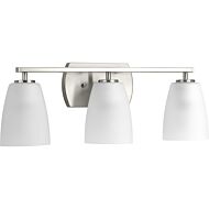 Leap 3-Light Bathroom Vanity Light in Brushed Nickel