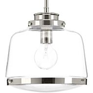 Judson 1-Light Pendant in Polished Nickel