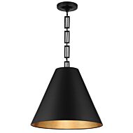 Alston 3-Light Chandelier in Matte Black with Antique Gold