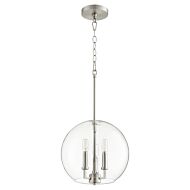 Quorum Globe Pendant 3 Light 12 Inch Pendant Light in Satin Nickel