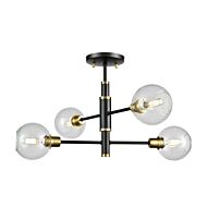 DVI Ocean Drive 4-Light Semi-Flush Mount in Venetian Brass and Graphite