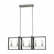 DVI Blairmore 6-Light Linear Pendant in Satin Nickel and Graphite