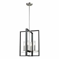 DVI Blairmore 4-Light Foyer Pendant in Satin Nickel and Graphite