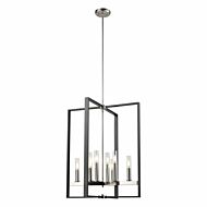 DVI Blairmore 8-Light Foyer Pendant in Satin Nickel and Graphite