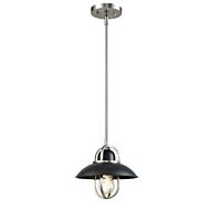 DVI Peggy'S Cove 1-Light Mini-Pendant in Graphite and Satin Nickel