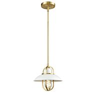 DVI Peggy'S Cove 1-Light Mini-Pendant in Matte White and Venetian Brass