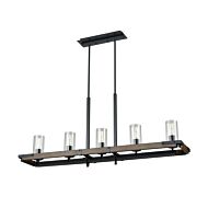 DVI Okanagan 5-Light Linear Pendant in Graphite and Ironwood