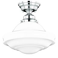 Huntley 1-Light Semi-Flush Mount in Satin Nickel