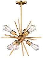 Estelle 6-Light Pendant in Natural Brass