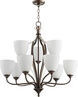 Nine Light Chandelier by Quorum