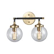 Boudreaux 2-Light Bathroom Vanity Light in Antique Gold