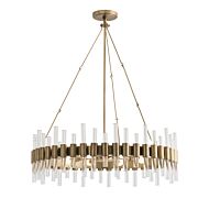 Haskell Eight Light Chandelier in Antique Brass by Arteriors