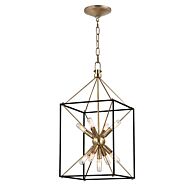 Hudson Valley Glendale 9 Light Pendant Light in Aged Brass