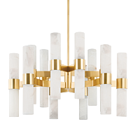 Stowe 24 Light Chandelier in Aged Brass by Hudson Valley