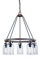 Milone 5-Light Chandelier in Textured Rustic Bronze