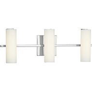 Colonnade LED 3-Light LED Bathroom Vanity Light in Polished Chrome