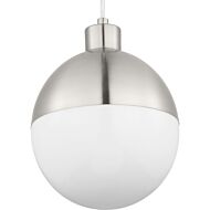 Globe LED 1-Light LED Pendant in Brushed Nickel