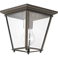 Burlington 1-Light Outdoor Flush Mount in Antique Bronze