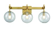 DVI Courcelette 3-Light Bathroom Vanity Light in Venetian Brass