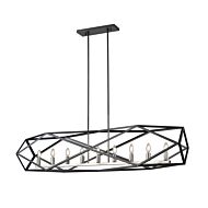 DVI Polygon 9-Light Linear Pendant in Satin Nickel and Graphite