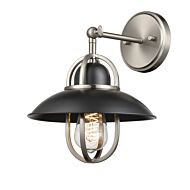 DVI Peggy'S Cove 1-Light Wall Sconce in Graphite and Satin Nickel