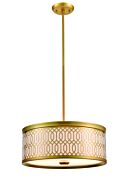 DVI Tortona 2-Light Pendant in Venetian Brass with Sateen White Shade