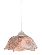 Catrice 1-Light Pendant in Painted Silver with Contemporary Silver Leaf with Natural Shell