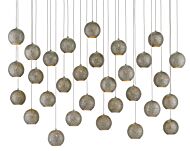 Giro 30-Light 30 Light Pendant in Painted Silver with Nickel with Blue