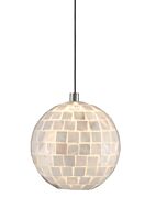 Finhorn 1-Light Pendant in Painted Silver with Pearl