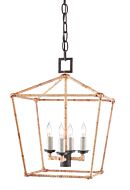 Denison Rattan 4-Light Lantern in Mole Black with Natural Rattan