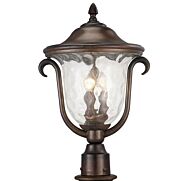 Kalco Santa Barbara Outdoor 3 Light Post Mount Lantern in Burnished Bronze