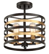 Mya 2-Light Semi-Flush Mount in Antique Bronze