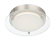 Deco Edge 1-Light LED Flushmount in Polished Nickel