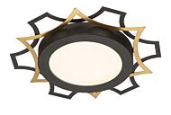 Deco Edge 1-Light LED Flushmount in Black