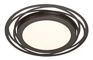 Deco Edge 1-Light LED Flushmount in Satin Bronze