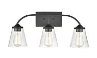 Millennium Josleen 3 Light Bathroom Vanity Light in Matte Black