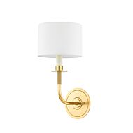 Paramus 1-Light Wall Sconce in Aged Brass