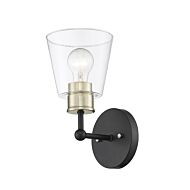 Millennium Lighting Cameron 1-Light Wall Sconce In Matte Black Modern Gold