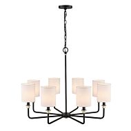 Chelsea 8-Light Chandelier in Matte Black Modern Gold