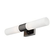 Aero 2-Light Bathroom Vanity Light in Black Chrome