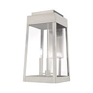 Oslo 3-Light Outdoor Wall Lantern in Brushed Nickel