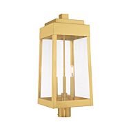 Oslo 3-Light Post-Top Lanterm in Satin Brass